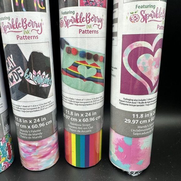Siser EasyPatterns HTV Heat Transfer Vinyl Sparkle Berry Pattern Bundle Lot of 5 - Picture 5 of 12
